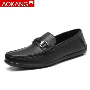 奥康男鞋春季豆豆鞋男舒适软底休闲鞋男士套脚驾车鞋