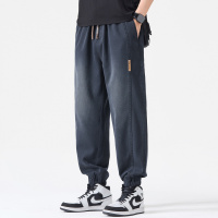 夏季男士天丝束脚裤宽松垂感休闲裤渐变水洗抽绳运动哈伦裤男潮