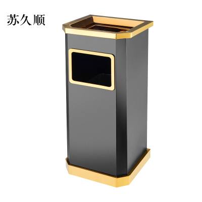 苏久顺不锈钢垃圾桶烟蒂柱灭烟桶带烟灰缸室外电梯口立式钛金靠墙氏侧开口