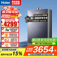 海尔(Haier)16升燃气热水器天然气家用超一级能效无级变频水伺服五段微火控温零冷水TSI增压以旧换新KLN 16L