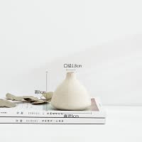 北欧简约ins粗陶磨砂创意陶瓷干花插花花瓶复古做旧家居餐桌摆件 三维工匠 B款含花套装2(花瓶+干花)