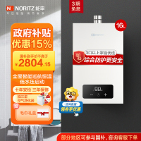 能率(NORITZ) 16升燃气热水器 全屋恒温巡航 多点用水恒温 低水压启动 天然气强排式 16EA2FEX 高端防冻