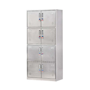 文灵不锈钢员工储物柜文件柜存放柜子更衣柜存包柜八门更衣柜