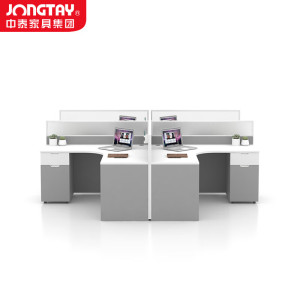 中泰(jongtay)办公室职员屏风工位卡座简约现代员工桌财务桌隔断工位4人位 J-PU24-15TA4