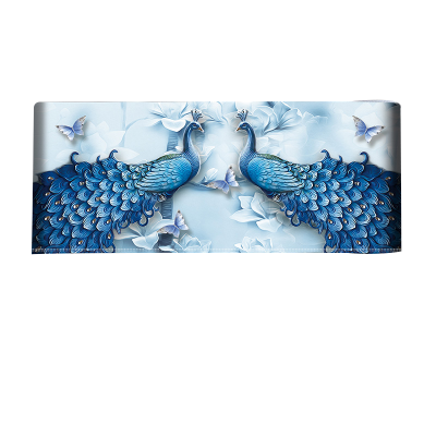 幸福派幸福派挂机空调罩格力美的海尔挂机空调防尘罩开机不取挂式2P空调罩4031双蓝孔雀86*20*35cm