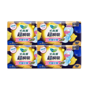 花王乐而雅卫生巾超瞬吸纤巧护翼型套装多包装夜用40cm8片[4包]