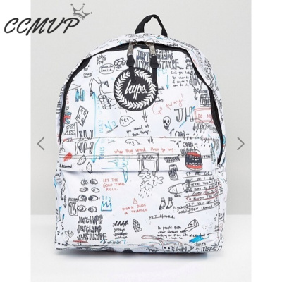 CCMVPhype英国正品潮牌新款双肩包插图印花背包欧美时尚女包新款学院书包白色插图(有夹层送挂件)默认颜色