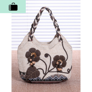 民族风复古风女包新款休闲百搭女式手提包斜挎两用包轻便手提小包NEW LAKE女斜挎包