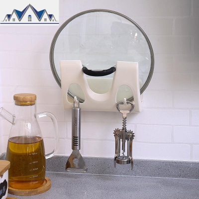 免打孔锅盖架多功能厨房置物架子壁挂式放锅盖家用收纳沥水带挂钩 三维工匠