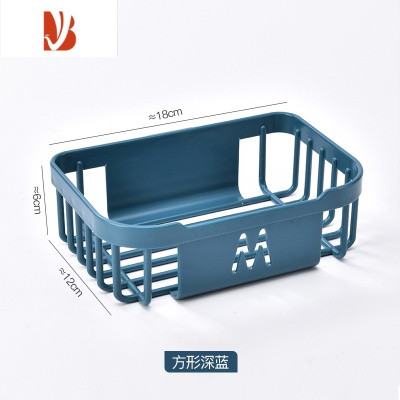 三维工匠免打孔卫生纸置物架厕所纸巾盒厕纸家用手纸卷抽纸放卫生间壁挂式 方形深蓝 多样用途灵活收纳