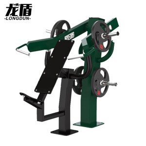 龙盾单人力量训练器 室外体能健身训练器材 推胸训练器 含20kg杠铃片