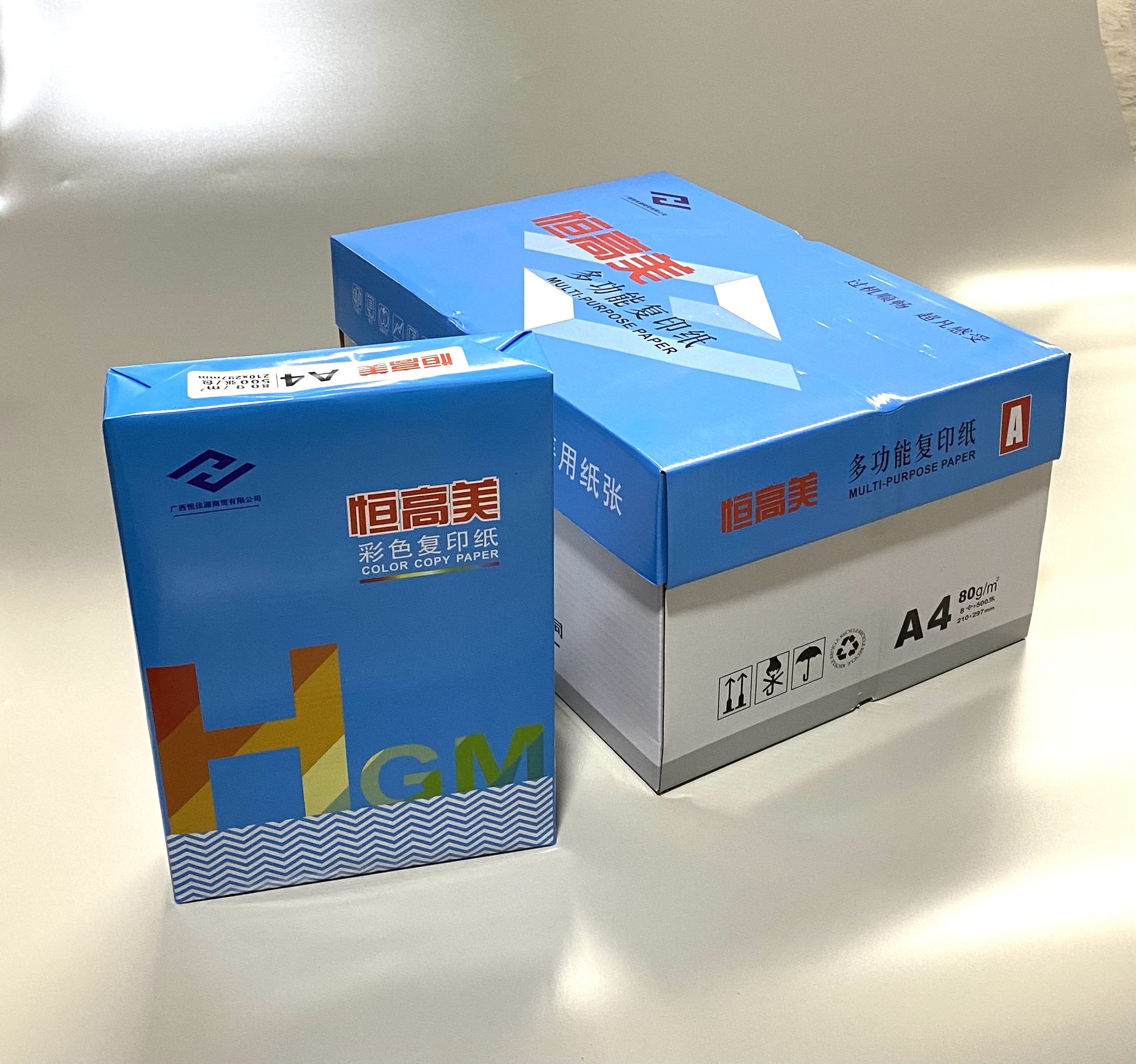 恒高美 色复印纸手工折纸彩纸 办公打印用纸 粉红色 80g-A4-8包装(4000张)