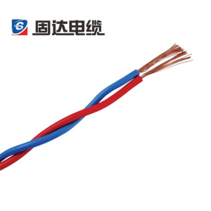 固达电缆 无卤低烟阻燃耐火铜芯双绞线 WDZBN-RYJS-2*1.5 卷 红色 100米/卷