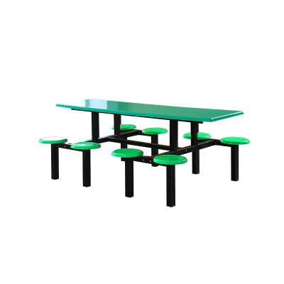 三能 办公家具员工食堂餐桌椅 4人6人8人桌连体桌椅组合不锈钢快餐桌椅