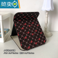 敬平ins复古玫瑰化妆镜便携学生宿舍桌面台式梳妆镜高清皮质折叠镜子便携式用镜 大号-咖色玫瑰