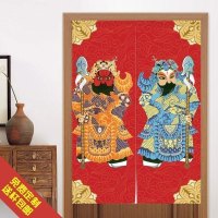 美帮汇新中式布艺帘神隔断帘帘玄关卧室厨房遮挡半帘免打孔