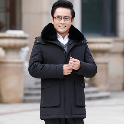 NEWLAKE爸爸冬装外套中老年人棉衣加绒加厚爷爷羽绒棉袄服男50岁60可脱卸棉衣