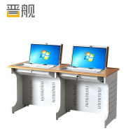 晋舰翻转桌隐藏式多媒体电教室机房电脑桌嵌入式课桌 010双人位