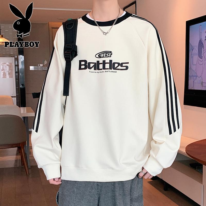 花花公子新款高品质卫衣男潮流2025春款新款印花套头青少年长袖学生宽松单穿