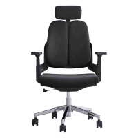 臻远 ZY-6677 办公椅网面电脑椅家用转椅护腰双背网布椅 黑胶