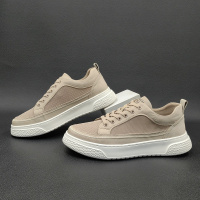 男士夏季透气冰丝布鞋厚底板鞋男款潮流百搭鞋子欧洲站男鞋休闲鞋