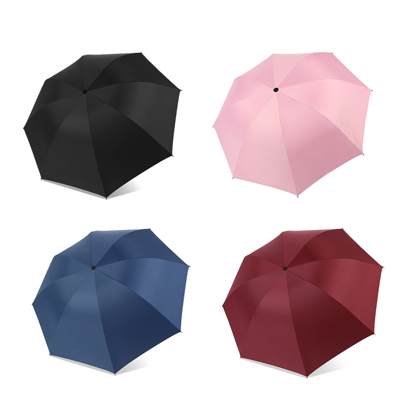 苏宁宜品手动uv八骨雨伞粉、黑、红、蓝STB546