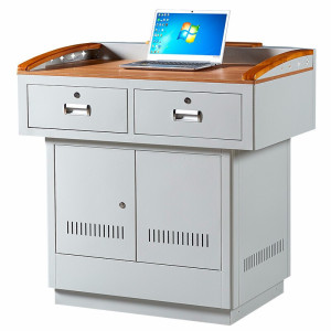 绵冠MIANGUAN多媒体讲台桌电教室老师钢制中控演讲台显示器监控台培训桌操作台工作台