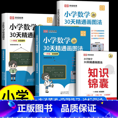 [全4册]小学数学30天精通画图法+知识锦囊 [正版]荣恒教育小学数学30天精通画图法1-6年级通用版一二三四五六年级上