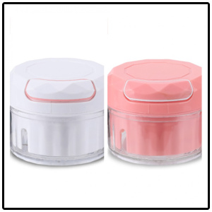 拉蒜搅蒜器家用蒜泥器迷你蒜蓉机切蒜手动多功能蒜泥摆摊货源 敬平 家庭装(生熟分离)粉+白两个装其他颜研磨碗(碎物器)