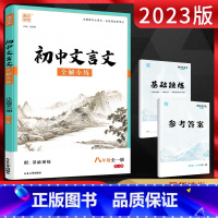 初中文言文 八年级/初中二年级 [正版]2023版通城学典初中文言文全解全练八年级全一册人教版RJ 初二8年级语文上下册