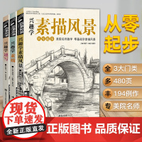 经典全集 兴趣学素描/速写/风景3本套装 零基础入门 画画自学素描入门 绘画步骤详细一步一画 素描临摹画册书籍杨建飞主编