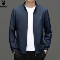 花花公子2024新款品牌商务休闲中年男士夹克外穿常规大码春秋冬立领外套