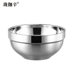 珑伽辛 304不锈钢铂金碗 20cm/个