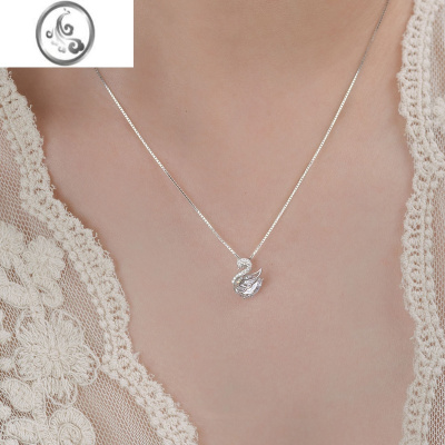 JiMi银银小天鹅项链女夏轻奢小众锁骨链2023新款高级感吊坠送女友礼物