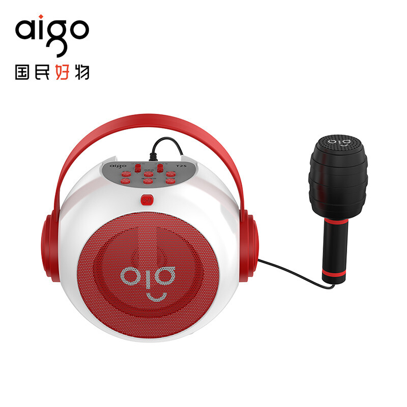 aigo/爱国者 t25儿童智能唱歌机 便携手提k歌蓝牙音响音箱 混响变音