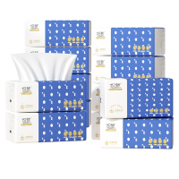 织梦 可湿水抽取式纸面巾5层52抽每包原生木浆抽纸纸巾实惠装餐巾纸家庭装纸抽卫生纸家用母婴可用 12包装