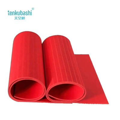 天空桥 绝缘胶皮 红色条纹8mm*1m*5m 卷