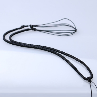 玉佩挂绳子手编绳吊坠绳男女款玉佛观音项链绳子编织红绳-新款黑色