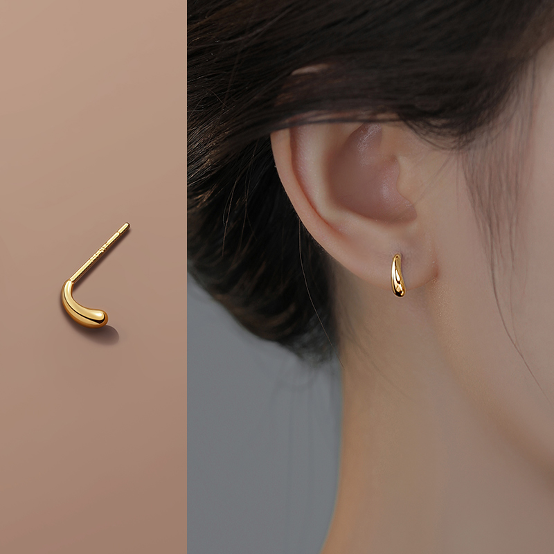 999纯银养耳洞水滴耳钉2025新款高级感耳环睡觉不用摘耳饰品送女朋友老婆情人节七夕生日礼物