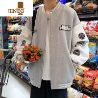 YANXU毛巾绣棒球服男韩版潮流宽松百搭上衣港风痞帅学生夹克外套