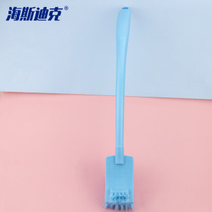 海斯迪克 HK-8035 加厚塑料长柄 双面软毛清洁马桶刷 卫生间弯曲缝隙刷 10个颜色随机