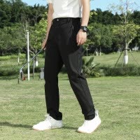 男装夏季新款冰丝男士休闲裤直筒户外运动透气速干长裤纯色青少年
