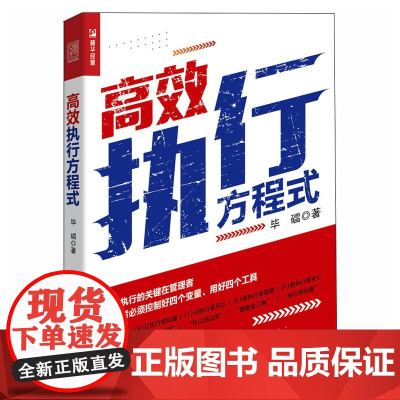 高效执行方程式 从管理者视角出发 领导力企业管理图书 管理工具人力资源培训参考用书 有效锻造和提升执行者的执行力