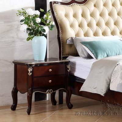 欧式床头柜田园榉木实木储物柜床边柜韩式卧电话柜收纳柜整装