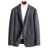 秋冬新款手工双面呢西装羊毛西服男士羊绒小西装妮子西服外套男装