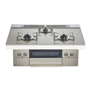 日本原装进口NORITZ/能率燃气灶Piat Wide Grill系列浅灰N3WS4PWAS6STESC天然气75cm