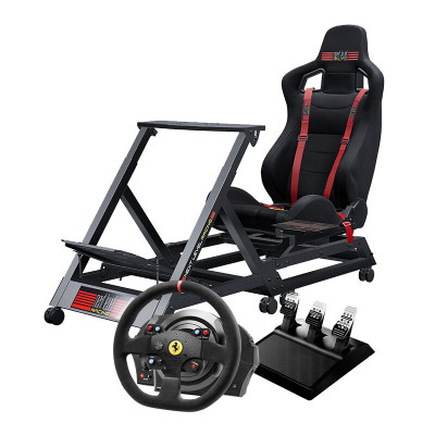 图马思特T300法拉利方向盘+GTtrack赛车模拟器游戏座椅支架套装