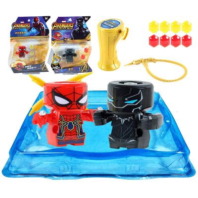爱动小钻风5飞旋陀螺玩具漫威复仇者联盟4升级版小转风钢铁侠美队儿童男孩玩具95316蜘蛛侠+95313黑豹(送小蓝盘)