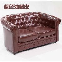 森美人美式轻奢小户型客厅皮沙发组合 咖啡厅酒店酒吧服装店沙发椅1+2+