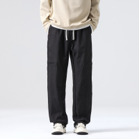 户外男装小工装裤男士百搭潮牌青少年宽松直筒长裤抽绳裤子男_421